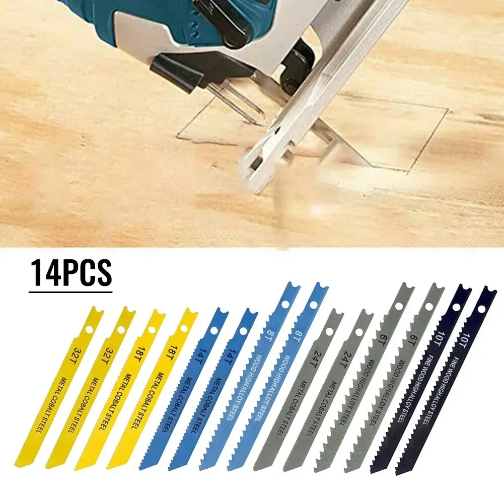 Assorted U Fitting Jigsaw Blade 14pcs For Black & Decker For Metal Plastic Wood Aluminum Jig Saw Blades Cutting