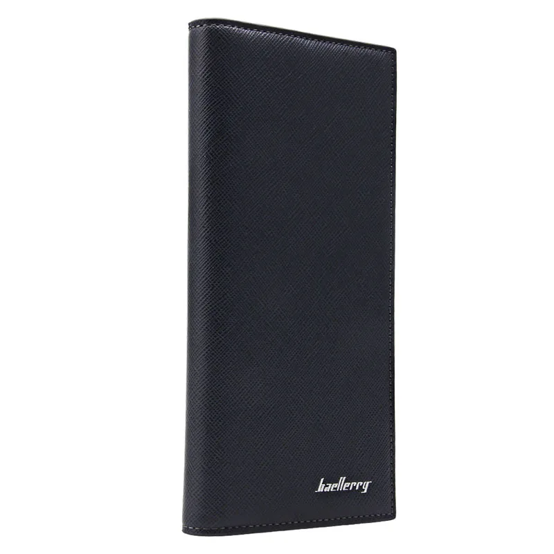 Ultra Thin Men's Long Wallet Leather Business Purse ID Card Postcard Note Storage Holder Foldable Male Handheld Purse 5