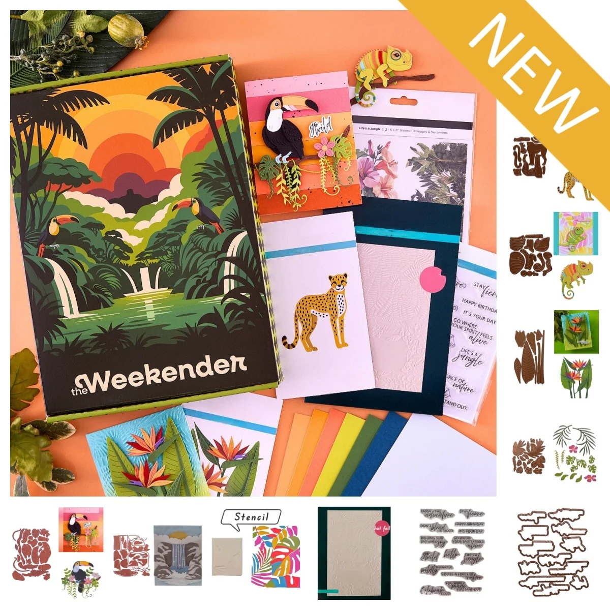 Go Wild Sentiments 금속 커팅 다이 클리어 스탬프 스텐실 핫 포일 D..