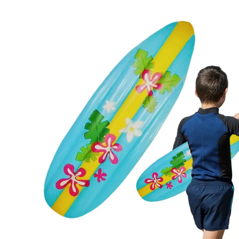 

Inflatable Surfboard Vibrant Large Floating Surfboard Pool Toy Pool Rafts Surf Board Prop Tropical Luau Party Decorations For