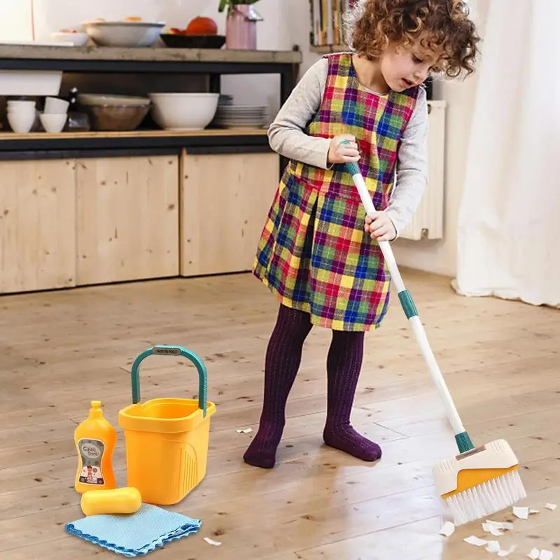 Children's Cleaning Toys Set Children's Educational Simulation Play Cleaning Housekeeping toys Broom Dustpan Mop Brush