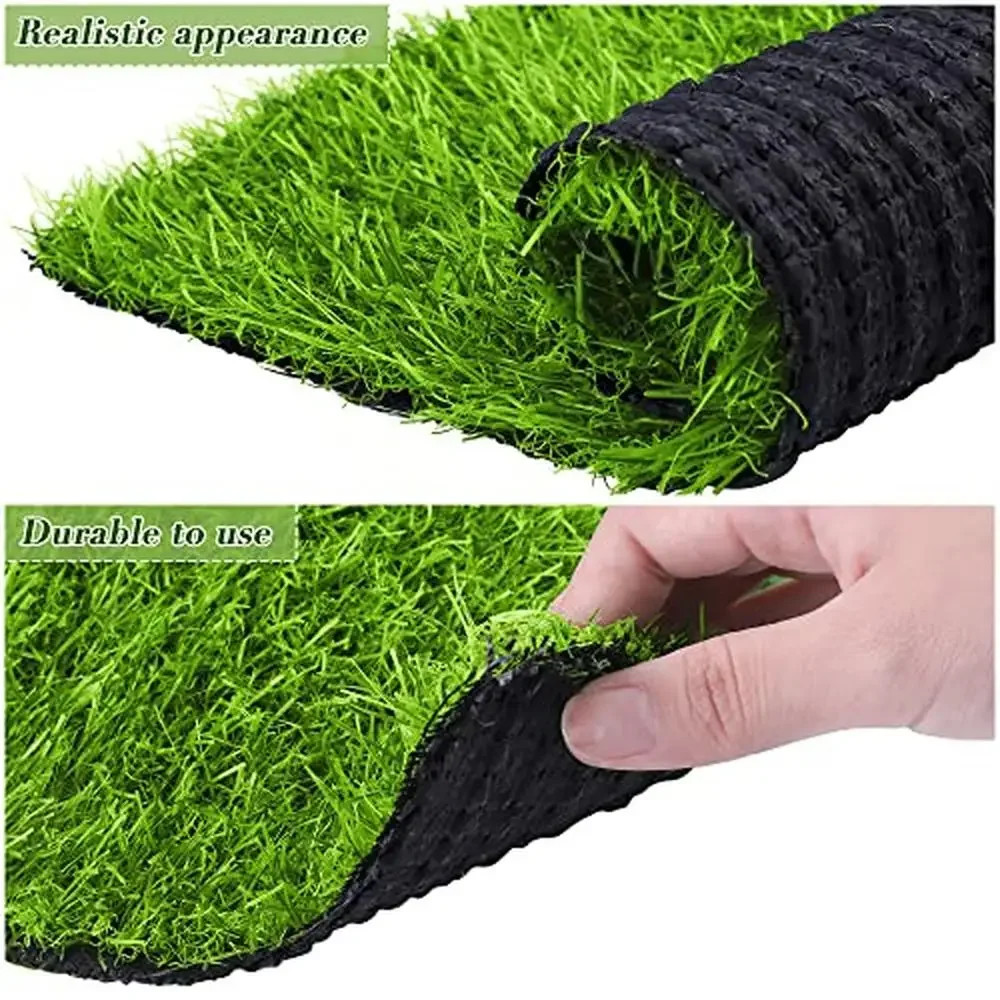 18 Piece Artificial Grass Mat 12x12 Inch Synthetic Square Mats Indoor Outdoor Flooring Fake Turf Patch DIY Crafts Decoration