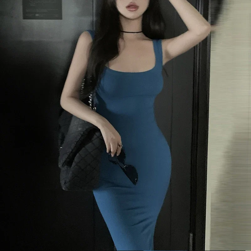 

Fashion Sexy Hip Wrap Long Dress Women Casual Fishtail Slip Dress Vest Party Club Sundress Bodycon Vestidos Casual Clothes 25742