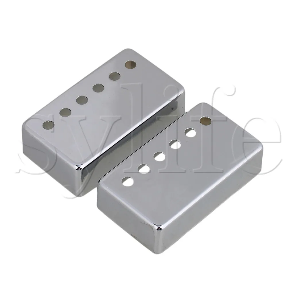 Pair Chrome Metal Guitar Humbucker Pickup Covers Set Guitar Parts
