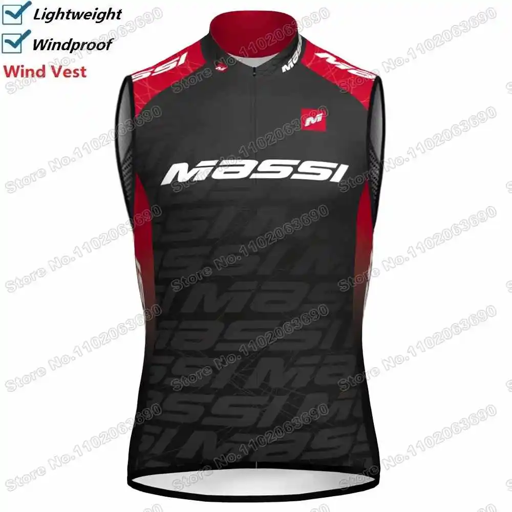 MASSI Team Wind Vest Men Cycling Vest Windproof Road Cycling Jersey Sleeveless Bicycle Windbreaker MTB Sportswear