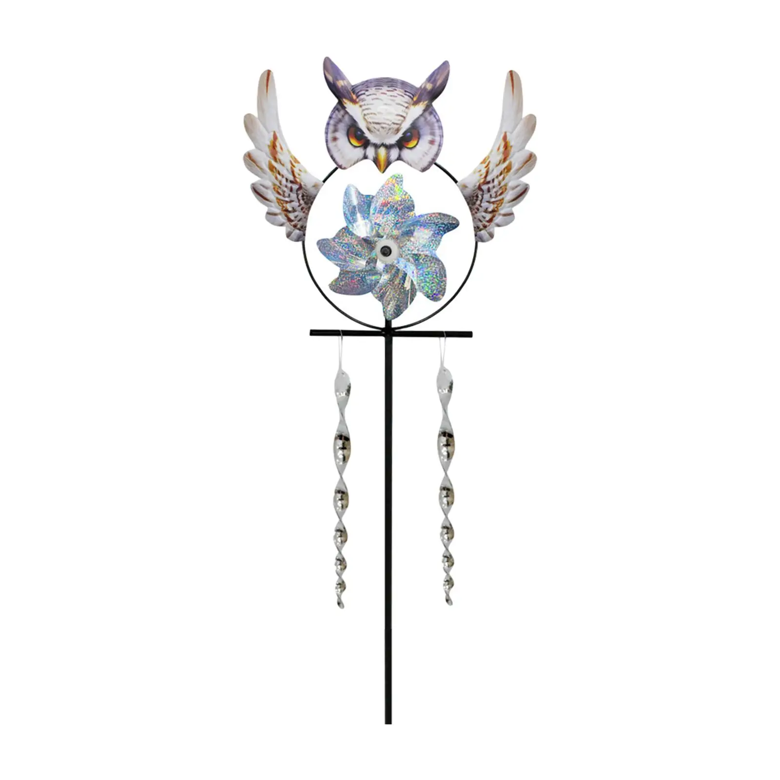 

Yard Owl Figurine Wind Pinwheel with Stake DIY Assembled Decorative Height 94cm for Landscaping Decor Multipurpose Durable
