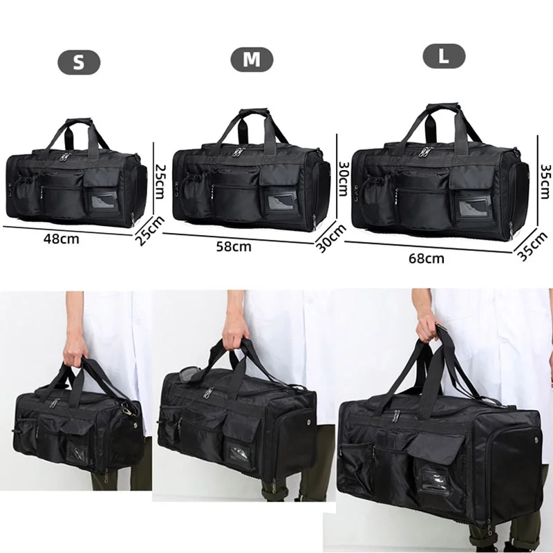 Outdoor Travel Fitness Bag with Shoes Pocket Gym Men Handbag Multifunction Shoulder Crossbody Casual Trip Sport Bags XA47WA 3