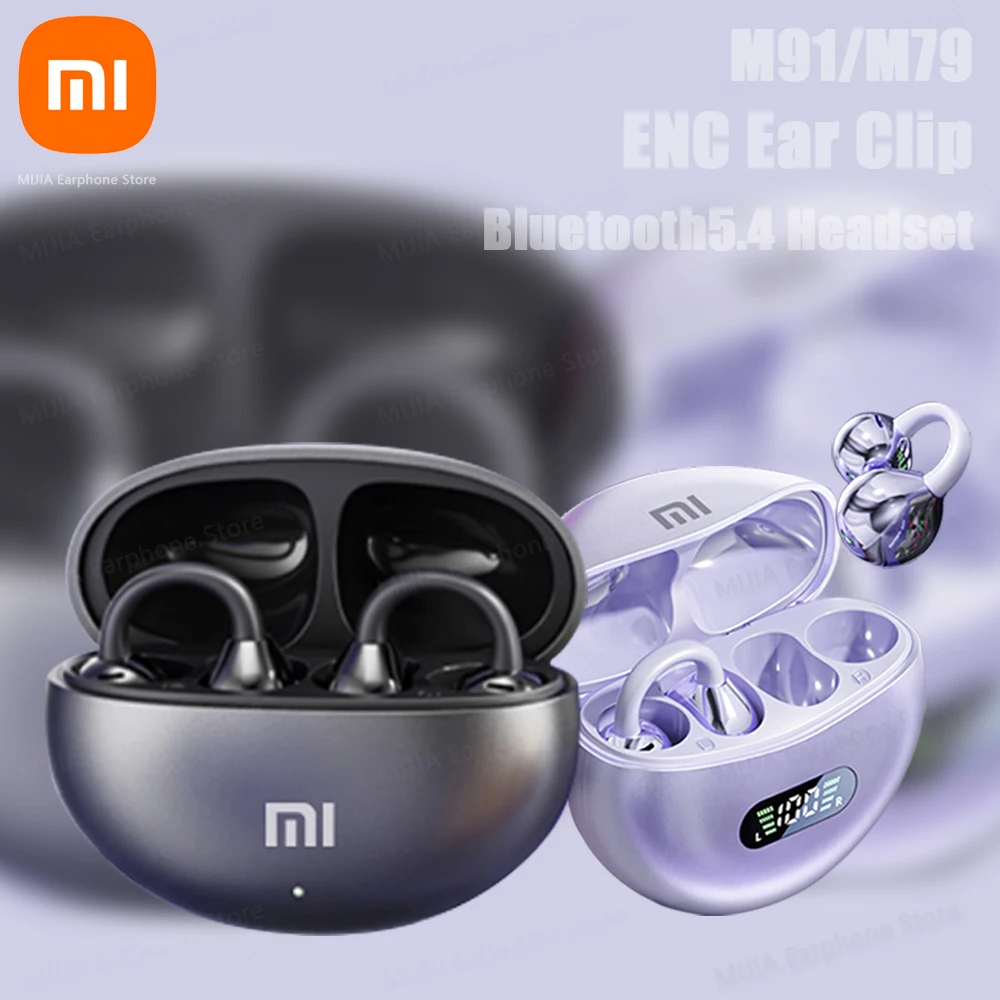 XIAOMI M79/M91 Ear Clip Wireless Earphone Open Ear Sport Bluetooth5.4 Headphone Touch Control ENC Noise Cancelling Headset wireless earbuds