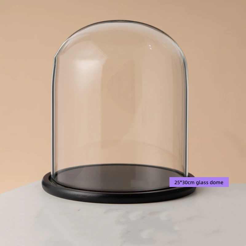 25*30cm Transparent Glass Dome Vase Home Deocration Diameter=25cm Height=30cm Different Base Cover DIY Gift Promotional Goods 5