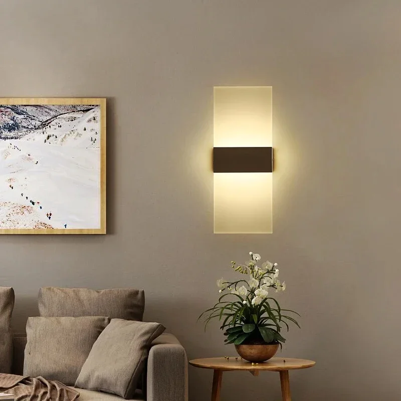 

Simple LED Wall Lamps Creative Transparent Pattern Acrylic Bedroom Bedside Lights Living Room Corridor Luminous Nordicwall Light