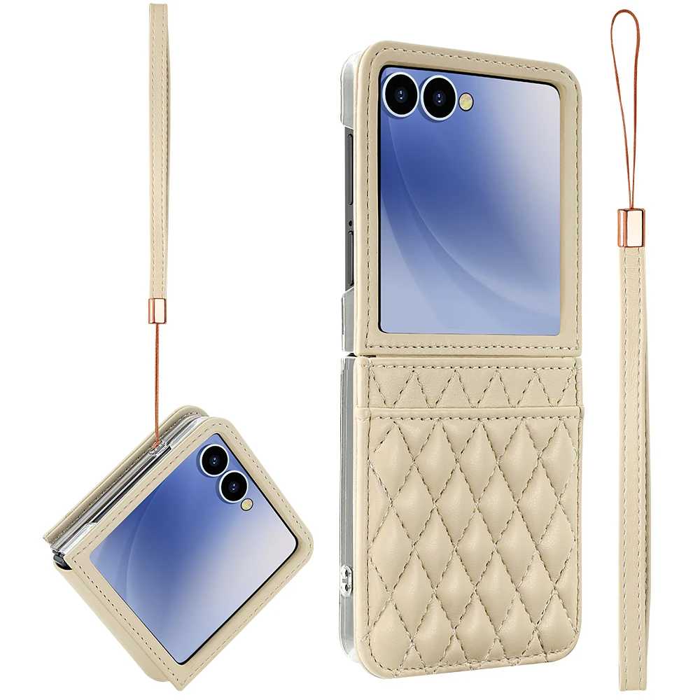 Stylish Phone Case with Card Slot, Telescopic Hinge Protection & Wrist Strap