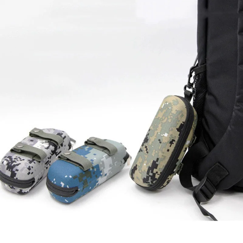 Camouflage Sunglasses Case Outdoor Portable Zipper Glasses Case Belt Sunglasses Organizer Storage Box For Outdoor Camping Hiking