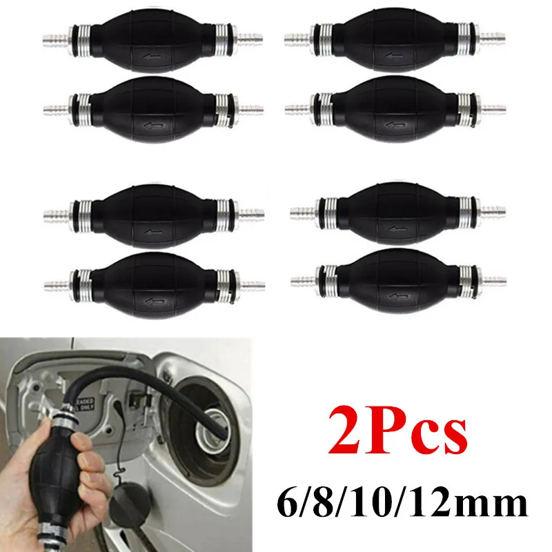 

2Pcs Fuel Pump 6mm 8mm 10mm 12mm Rubber Aluminum Hand Fuel Pump Line Hand Primer Bulb All Fuels For Car Boat Marine Outboard