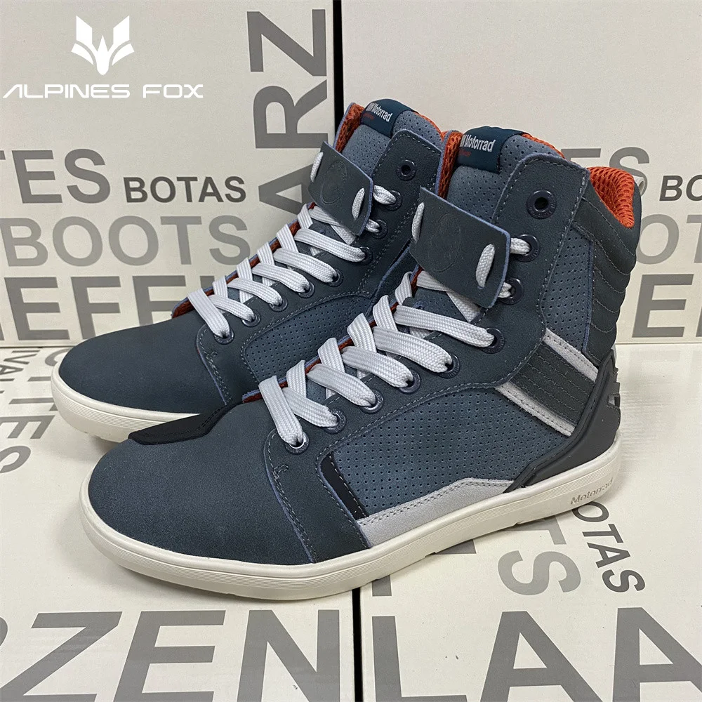 Men Motorcycle Boots for Motorrad Anti-fall Rider Road Racing Casual Shoes Gear Shift Rubber Protective Motorbike Sneaker