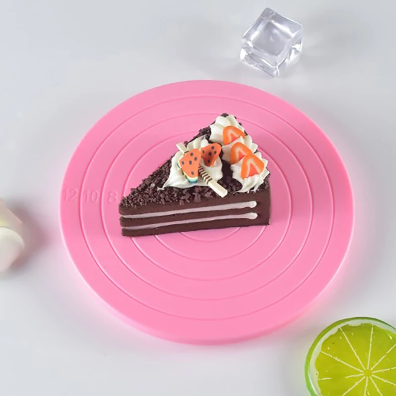 1PC 14cm DIY Cake Rotary Table Mini Plastic Fondant Cake Turntable Revolving Platform Round Cookie Stand Rotating Kitchen Tools
