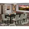 9 Piece Dining Room Furniture Set Includes a Rectangle Wooden Table with Butterfly Leaf and 1