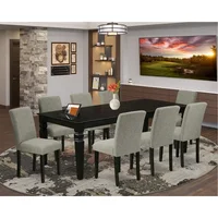 9 Piece Dining Room Furniture Set Includes a Rectangle Wooden Table with Butterfly Leaf and 1