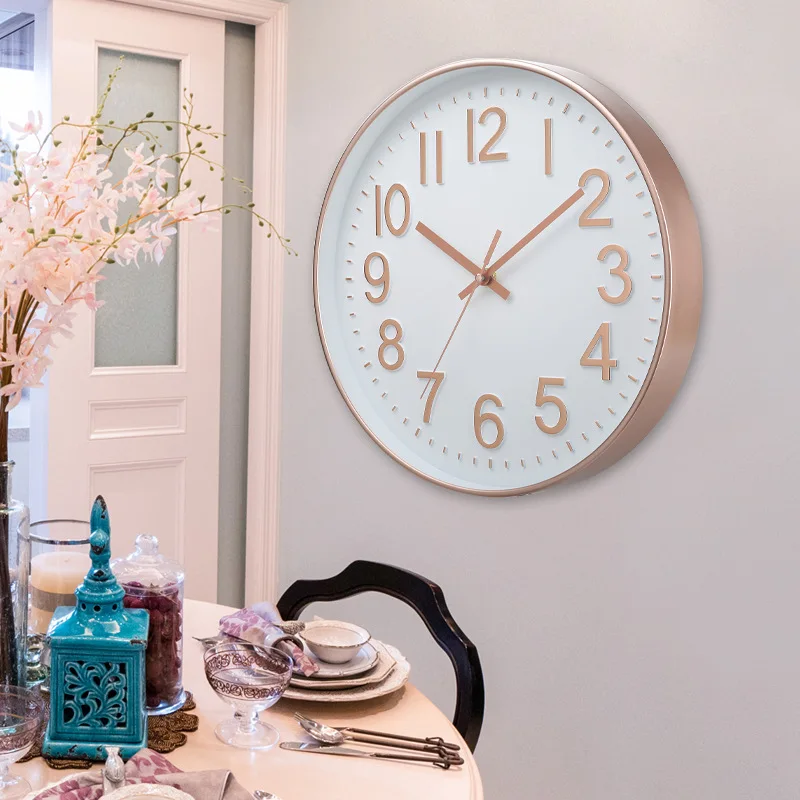 12inch Circular Wall Clock Modern Design Retro Wall Clocks Living Room Decoration Crafts Mute Digital Watches Reloj De Pared