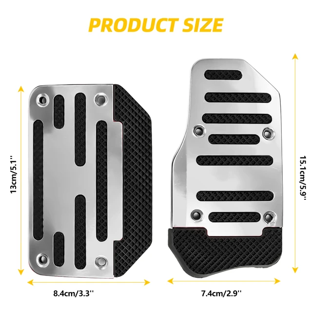 2Pcs Universal Car Pedals Cover Aluminum Automatic Brake Gas