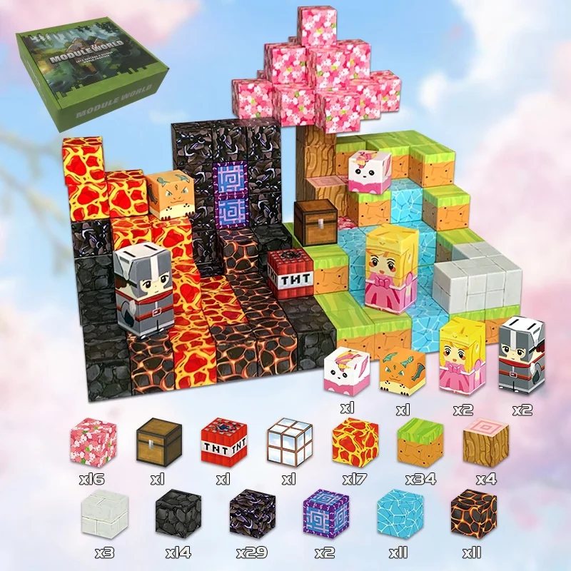 Magnetic Building Blocks Build Mine Magnet World Set for Boys & Girls Magnet Construction Set Cube Sensory Toys Gifts magnetic building blocks,magnetic assembly toy