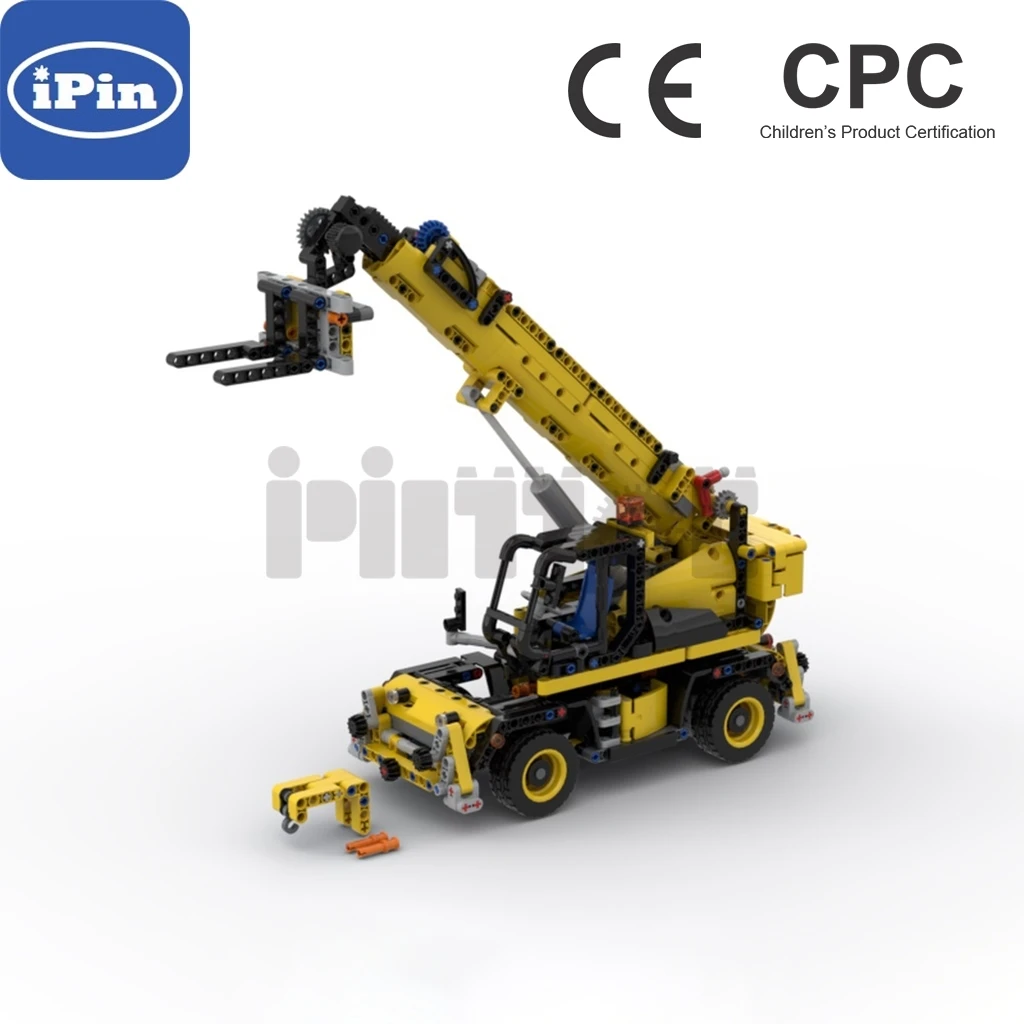 

MOC-43871 Forklift Roto Telehandler Compatible with 42108 Small Particle Building Block 942+Pcs