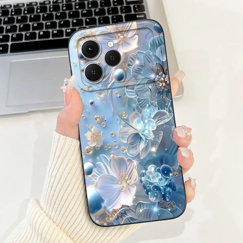 Tecno Spark 40 Cartoon Space Silicone Phone Case with Camera Protection