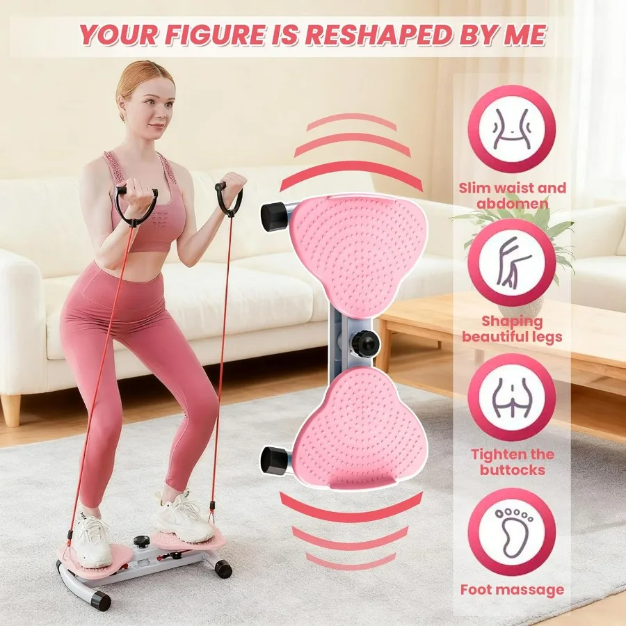 Waist Twist Workout Machine, Ab Machine Weight for Slim Waist and Core Ab Exercise Foot Massage and Weight Loss, Noiseless Home