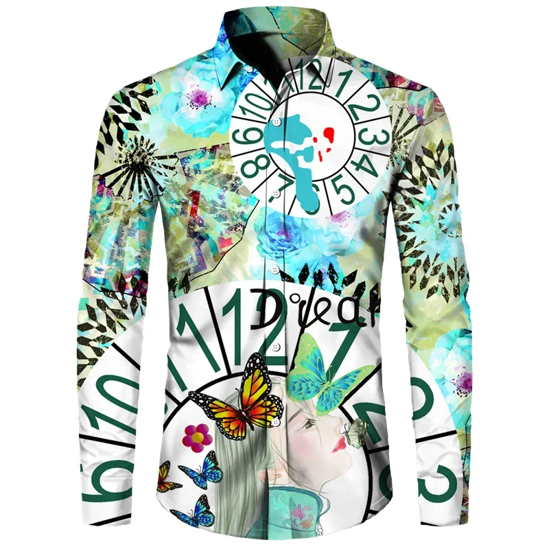 thumbnail image 1 of Camisas de moda para hombre guapo, camisetas casuales con estampado 3D, botones, solapa, manga corta y larga, estilo hip hop, para hombre y mujer, estilo urbano, cárdigan, 1 of 5