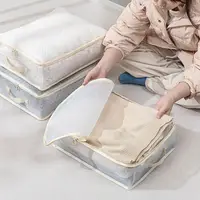 Foldable Storage Bag with Divided Interior Mesh Fabric Organizer Containers Large Stackable for Closet Suitcase Bedroom Travel 1