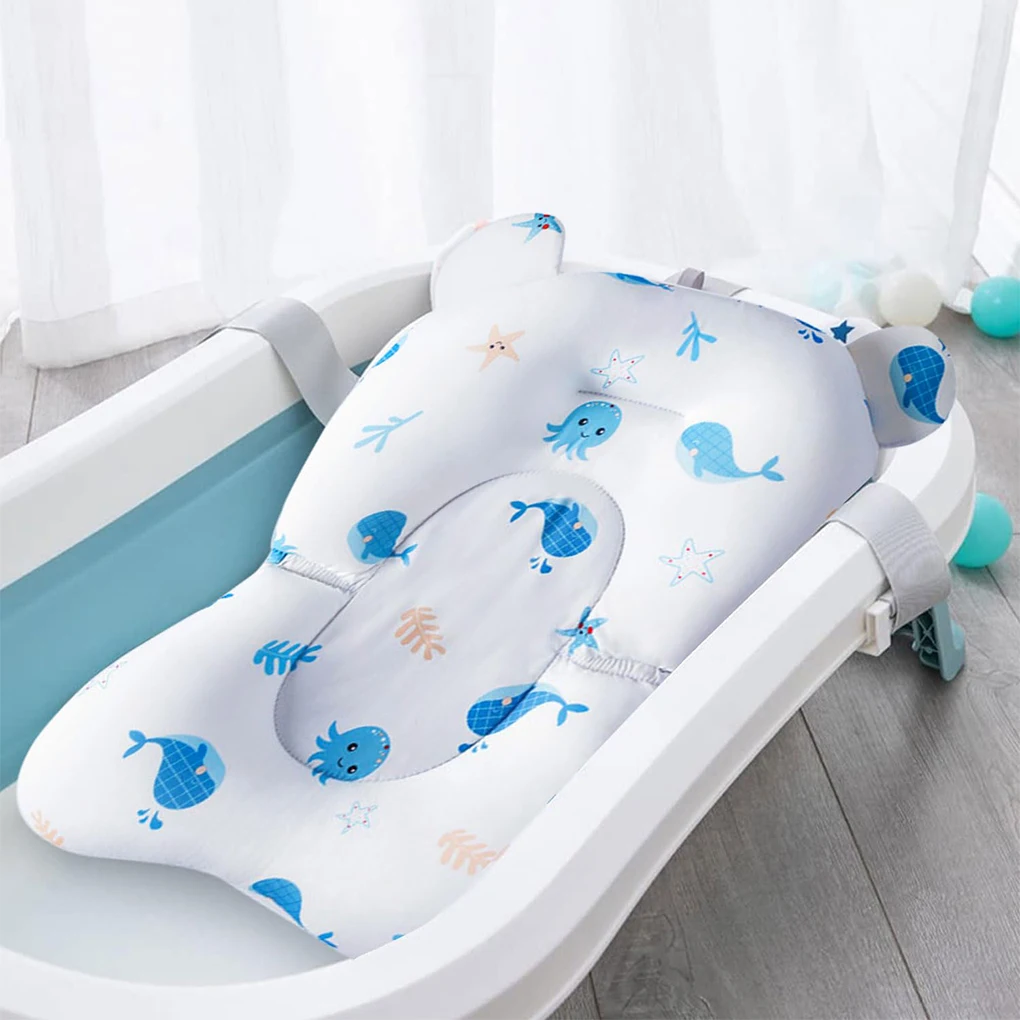 

White Comfortable And Adjustable Baby Bath Cushion Newborns And Infants Reathable Baby baby bath tub Bath