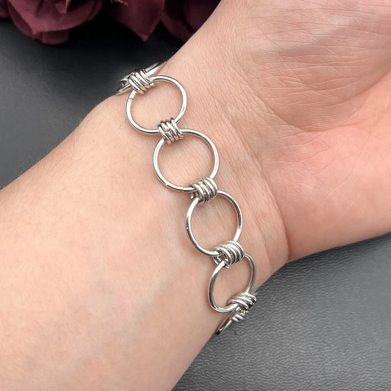 Gothic Punk O Ring Bracelet,Chunky Bracele Alternative Punk Gothic