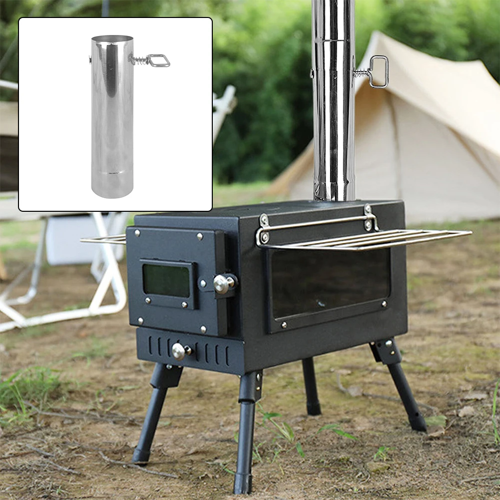 Stove Cooling Tube Cooling Anti-scalding Tube 60mm Chimney Outdoor Furnace Fireplace Stainless Steel Teepee Stove Tube