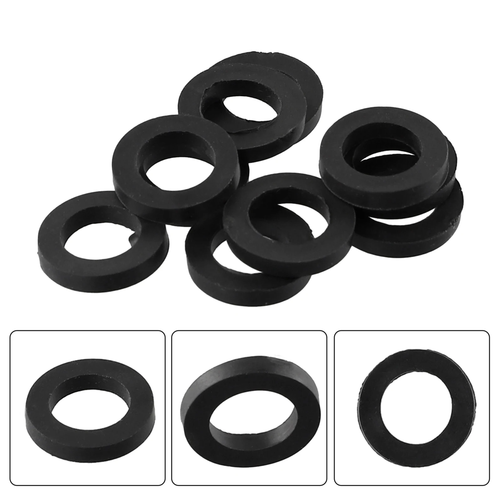 

Gasket Rubber Washers Faucet Seal For Fix Leaky Dripping Leak-proof Replacement Washers Rubber Ring 10pcs Black