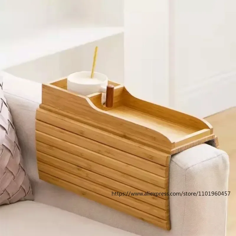 Sofa Cup Holder Armrest Organizer - Weighted Brown Caddy For Drinks, Remote, Phone