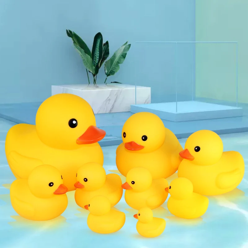 Baby Bath Toys Cute Duck Baby Gift Bathroom Rubber Large Yellow Duck Bathing Playing Water Kawaii Squeeze Float Ducks 4