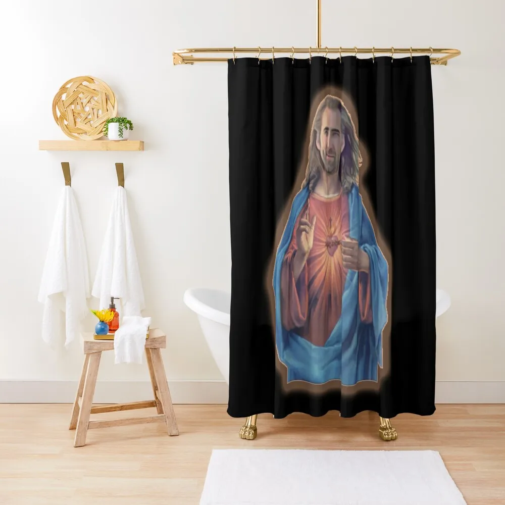 

Nicolas Cage as Jesus - Nicholas Cage - Nick Cage - Nic Shower Curtain Shower Sets For Bathroom Set For Bathroom Curtain