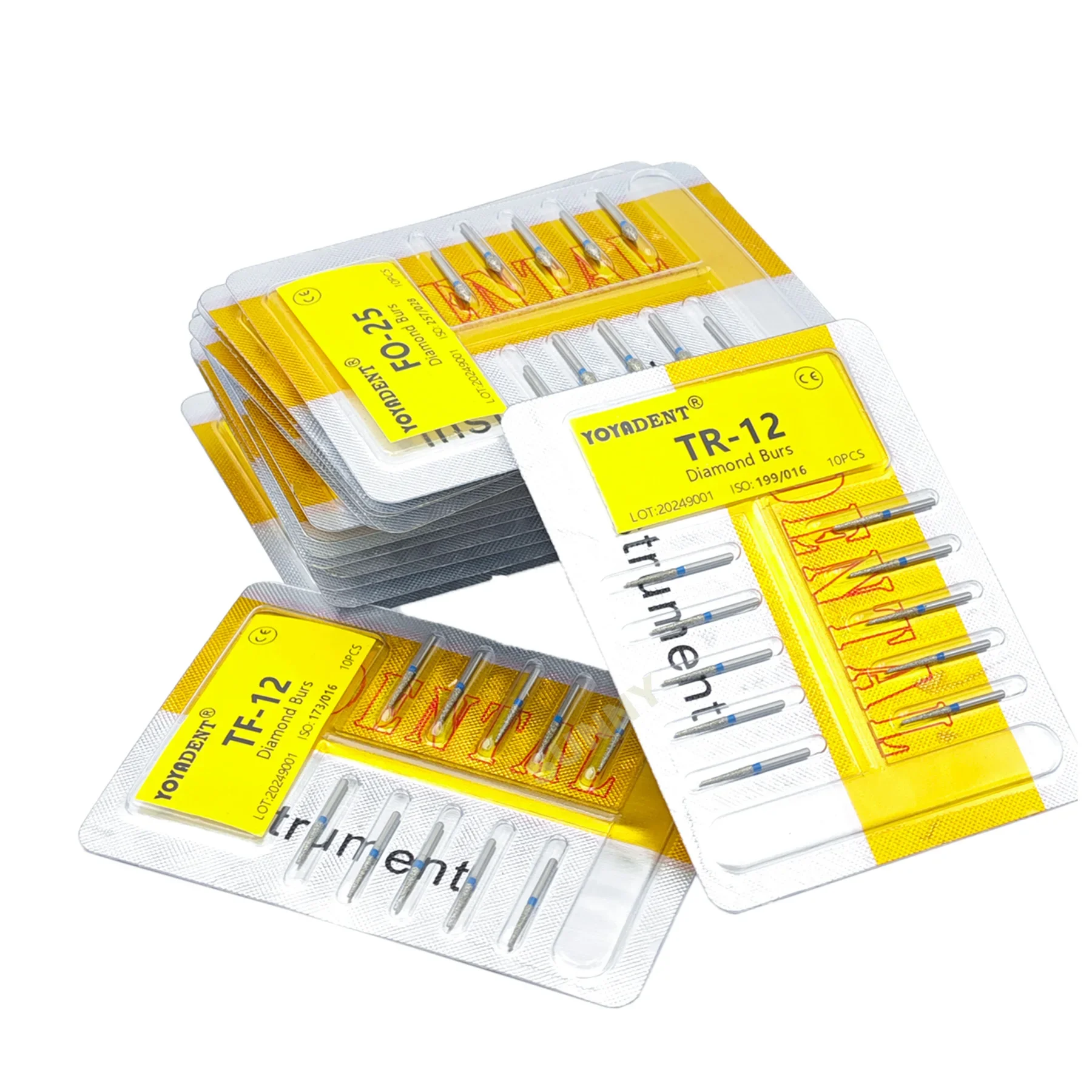 TR Type Dental Burs Diamond Burs Dentistry Drills Fine/Extra Fine for High Speed Handpiece FG Dia.1.6mm 10pcs/Pack Dentist Tools 3