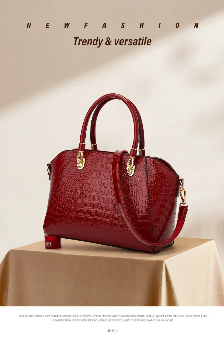 Luxury Crocodile Pattern Faux Leather Women’s Handbag