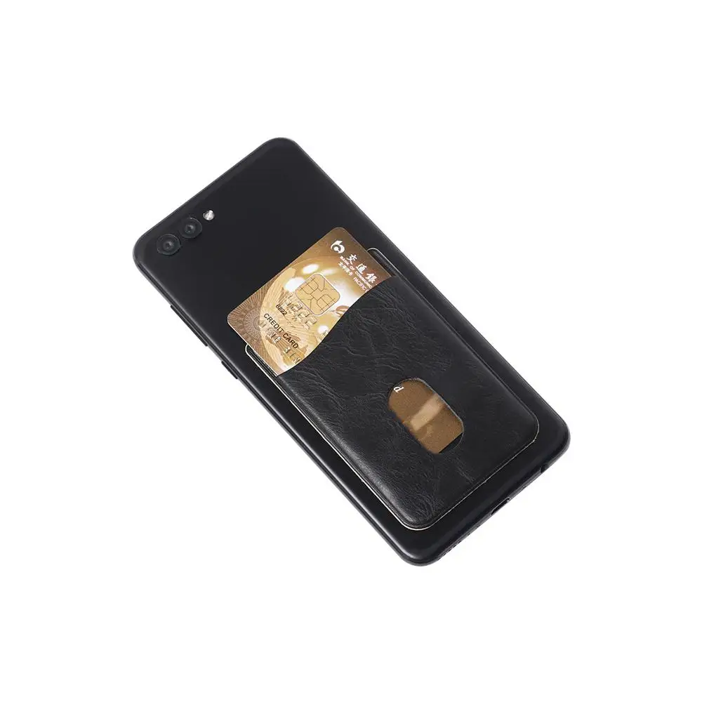 Leather Card Holder Sticker Adhesives Credit ID Card Mobile Phone Back Pocket Wallet Case Stickers Bag Pouch