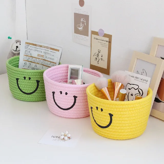 17.5*12 Cm -Es Asztali Tároló Doboz Kifejezés Japán Kollégiumi Snack Kozmetikumok Tárolódoboz Kézi Szövött Kosár Konyha Tárolás 1Db - Image 3