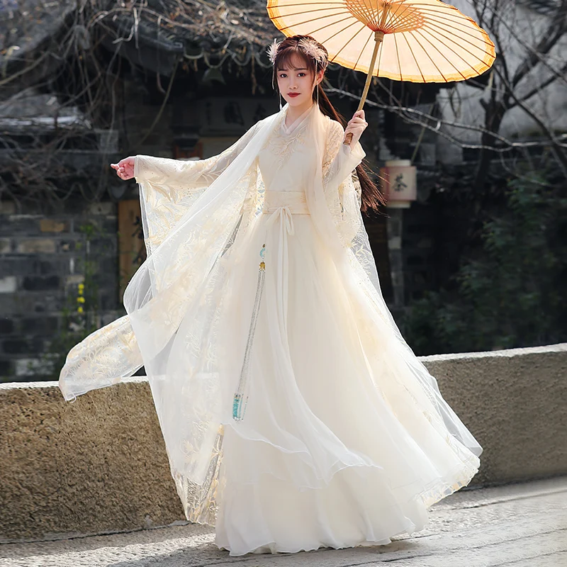 

XinHuaEase Hanfu Women Dresses Butterfly Traditional Chinese Style Prom Formal Birthday Christmas Gift Dance Cosplay Stage XXXL
