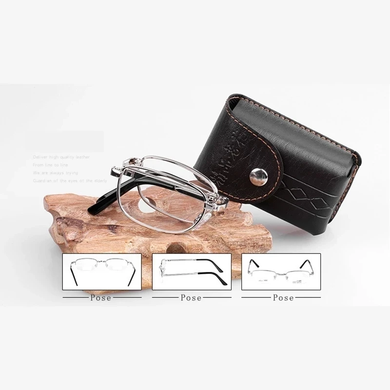 Sighttoo Folding Square Reading Glasses For Men Women Portable Eyeglasses +50 +75 +275 +350 +400 +450 +500 +550 +600 5