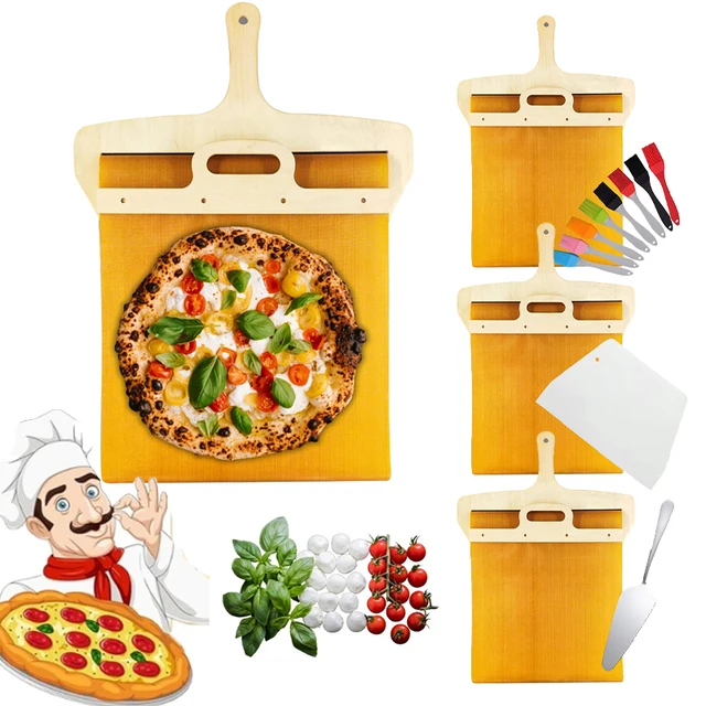 Sliding Pizza Peel - Pala Pizza Scorrevole Pizza Shovels kitchens Tools  Wooden Handle Transfer Pizza Spatula Bread Baking Tools