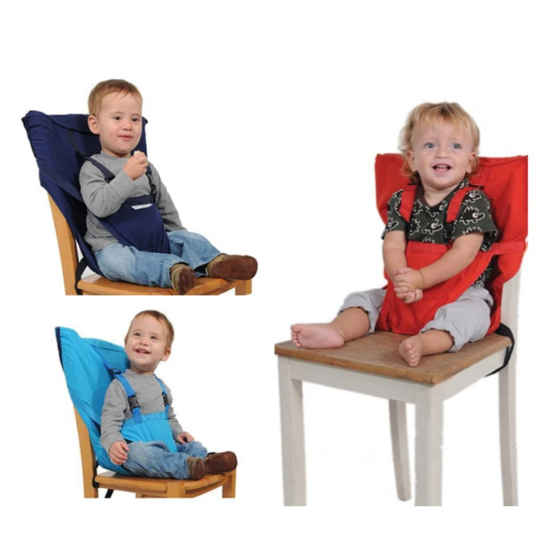 New Mother Baby Products Portable Folding Baby Dinner Chair Bag Child Safety Belt Seat Pure Colour Dining Immobilization Belt