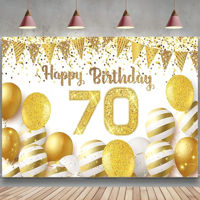 70Th Birthday Decorations Backdrop Banner for Men, Happy 70Th