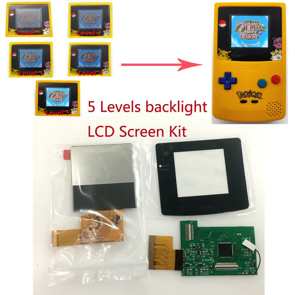 High Light IPS Backlight LCD Screen Kit For Game Boy Color GBC Game Console