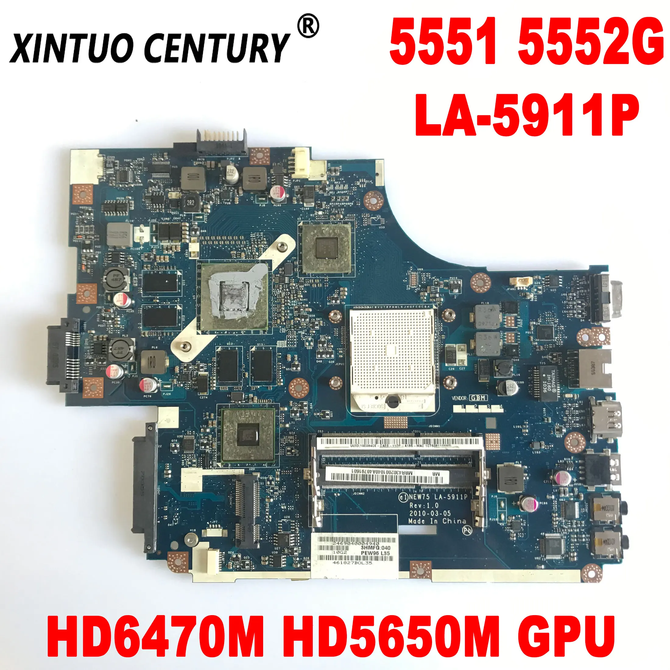 

Новинка, материнская плата для ноутбука Acer Aspire 5551 5552 5551G 5552G, материнская плата с HD6470M HD5650M GPU DDR3 100%, протестирована