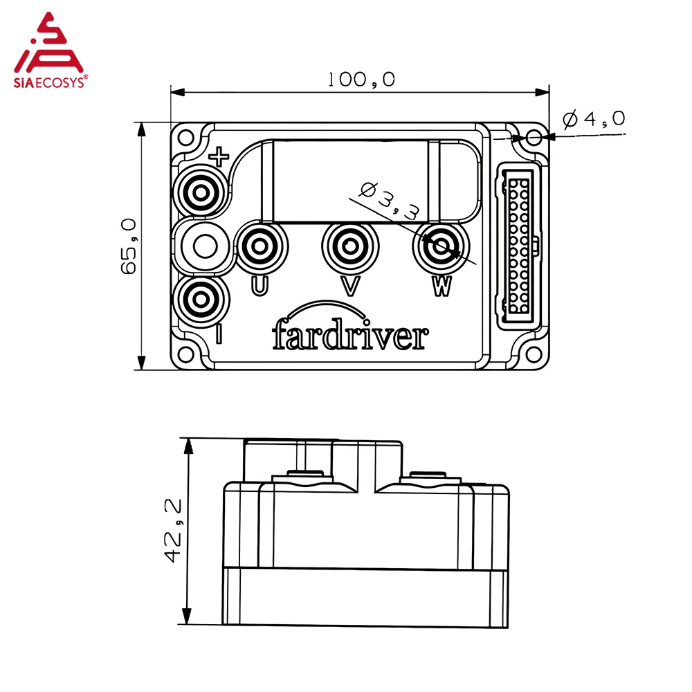 Fardriver MINI 72260 DC 모터 컨트롤러 초소형 크기 더 나은 열 방출 IP67 80A 72V DC 1500W-2000W 모터용
