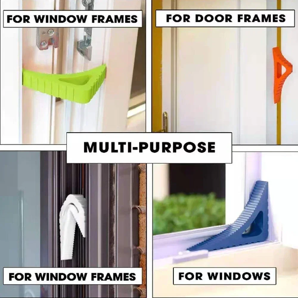 Rubber Door Stopper Reusable Floor Block Door Wedge Home Window Limiter Home Office Anti-collision Stops