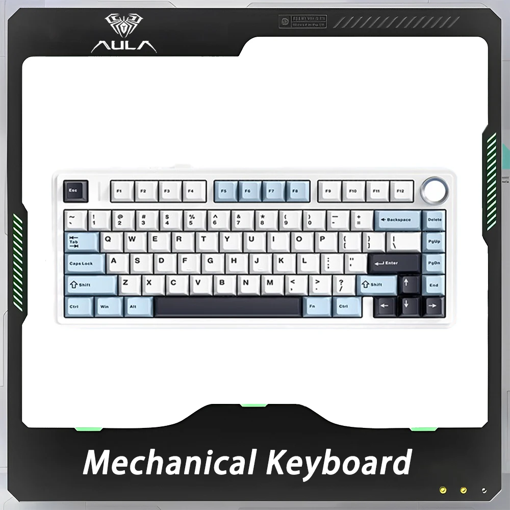

AULA F75 Mechanical Keyboard Multifunctional Knob Three Mode RGB Hot Swap Gaming Keyboard Gasket Pc Gamer Accessories Mac Gifts